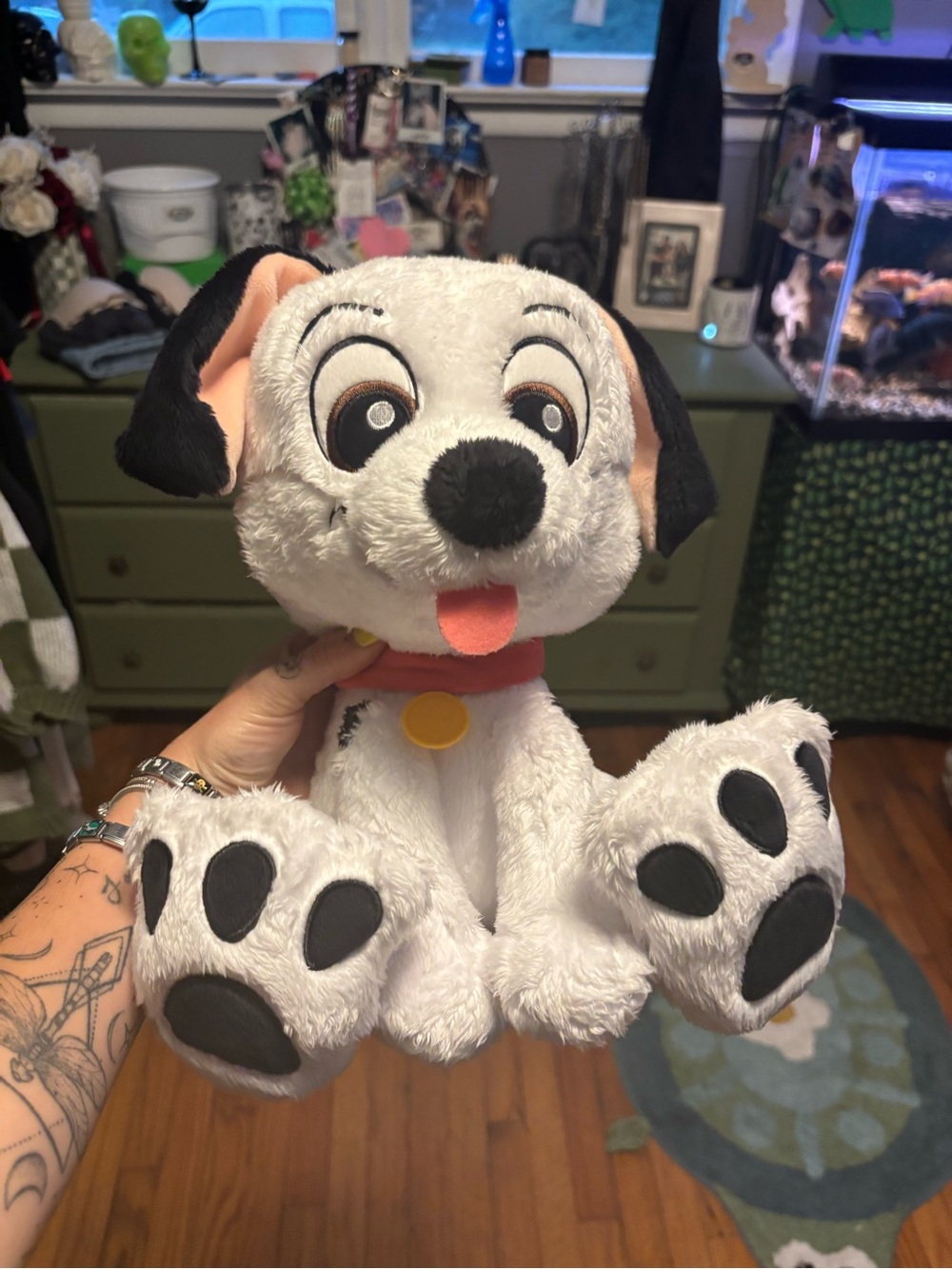 Disney White & Black Dalmatian Plush Dog Toy with Red Collar